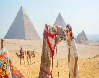 Day tour to Giza Pyramids Memphis Sakkara from Cairo